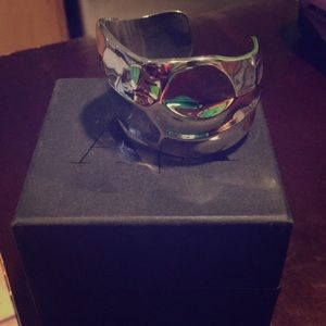 Armani Exchange silver cuff bracelet